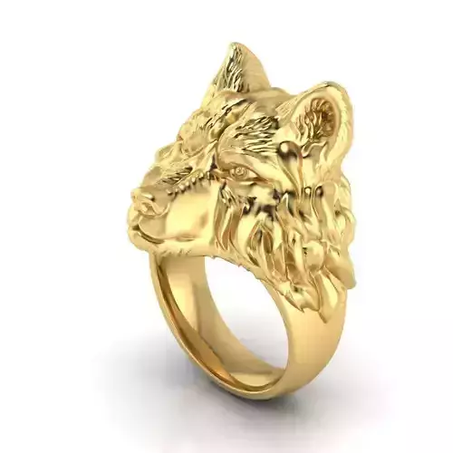 Wolf head 3d ring 3D print model