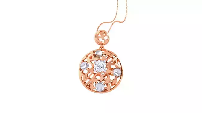 Wire Mesh Solitaire High Jewelry Pendant Earrings Set