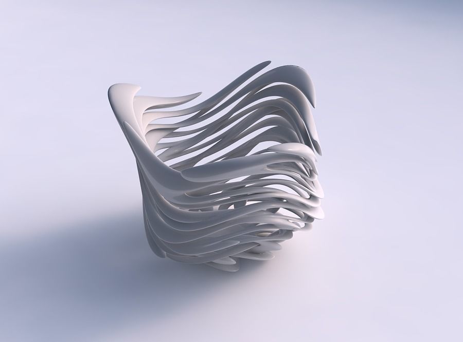 Bowl wide cylindrical with interlacing lattice very twisted a... 3D print model_0