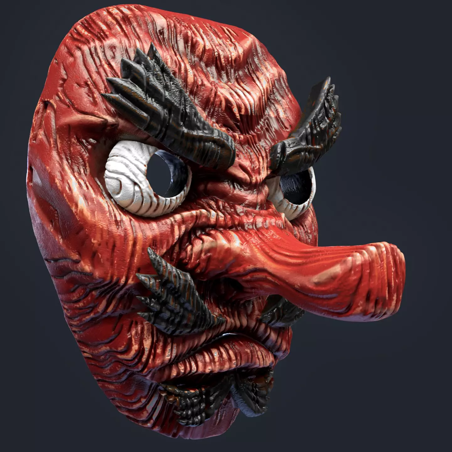 TENGU MASK old wood 3D print model
