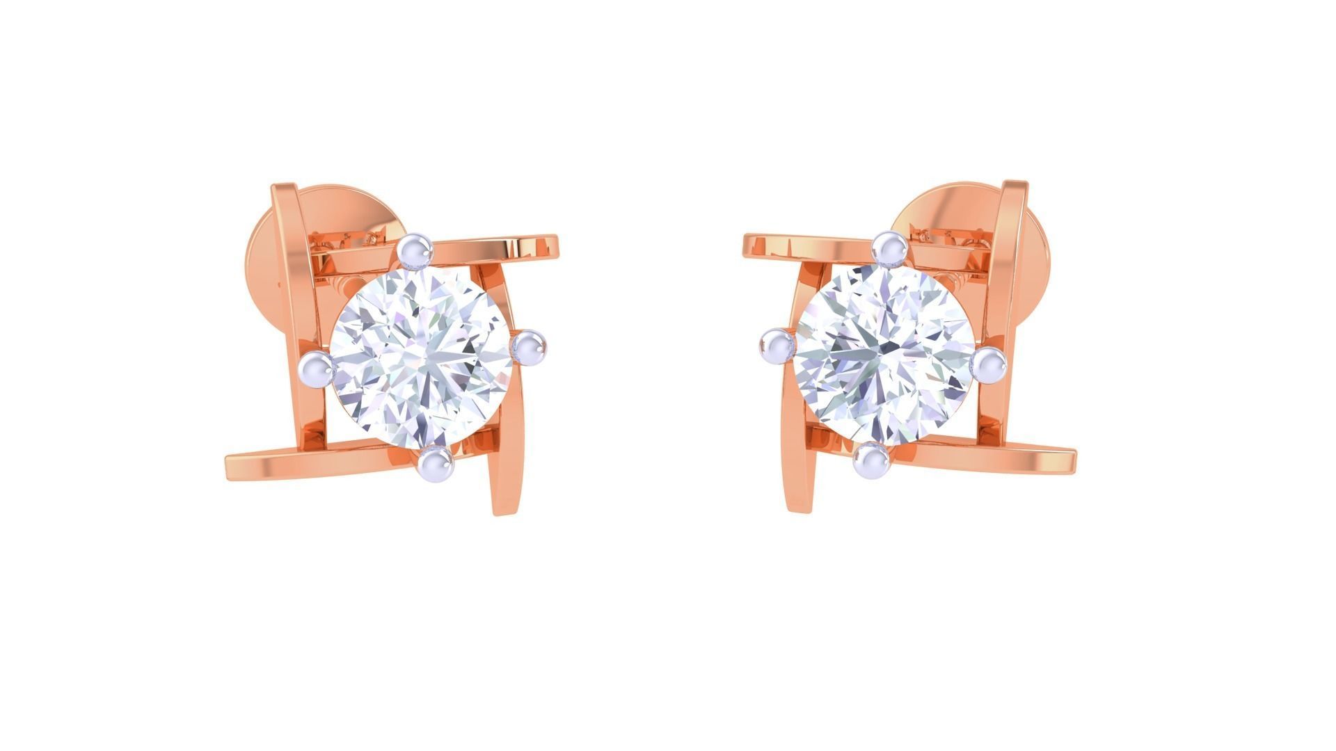 Light Solitaire Pendant Earrings Set 3dm stl obj mtl gltf glb 3D print model_17