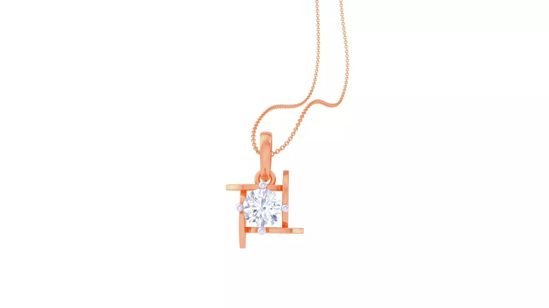 Light Solitaire Pendant Earrings Set 3dm stl obj mtl gltf glb 3D print model_0