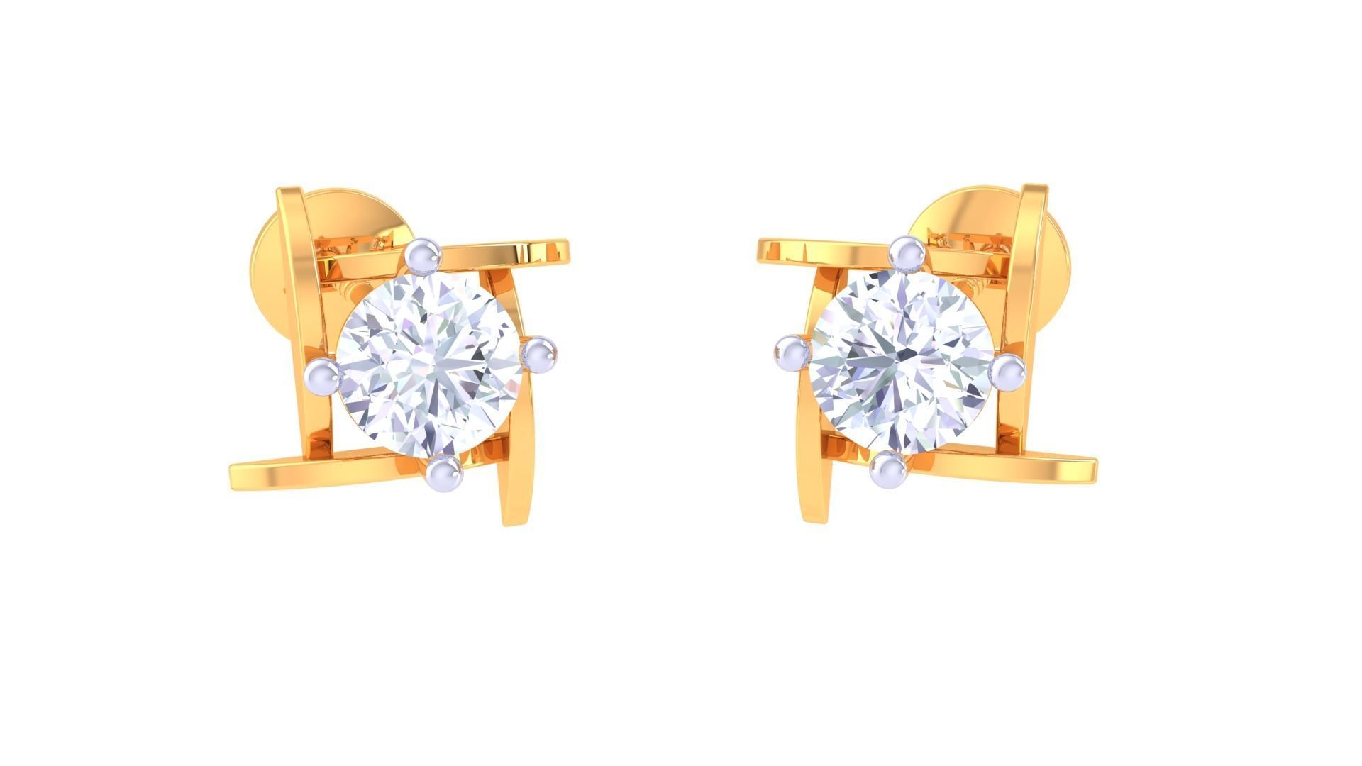 Light Solitaire Pendant Earrings Set 3dm stl obj mtl gltf glb 3D print model_15