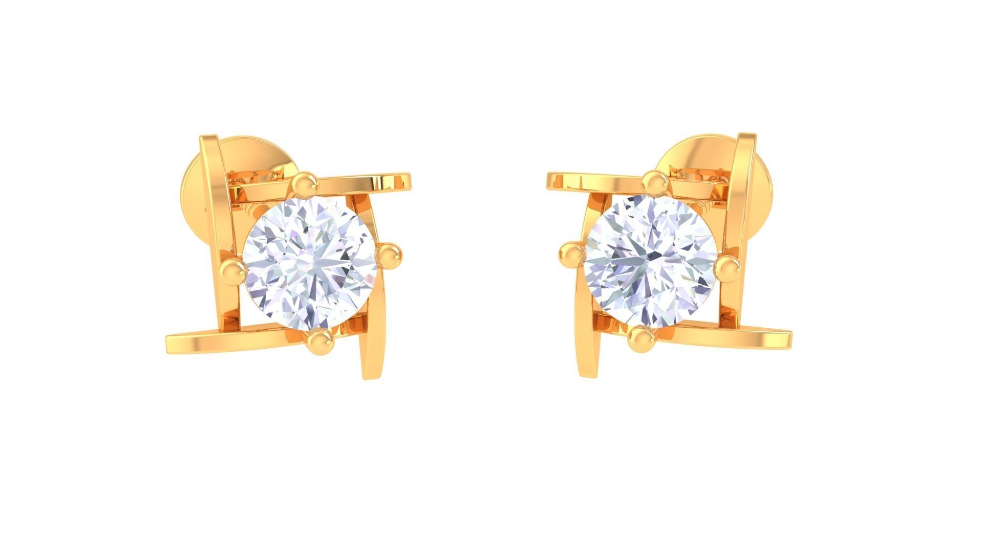 Light Solitaire Pendant Earrings Set 3dm stl obj mtl gltf glb 3D print model_14