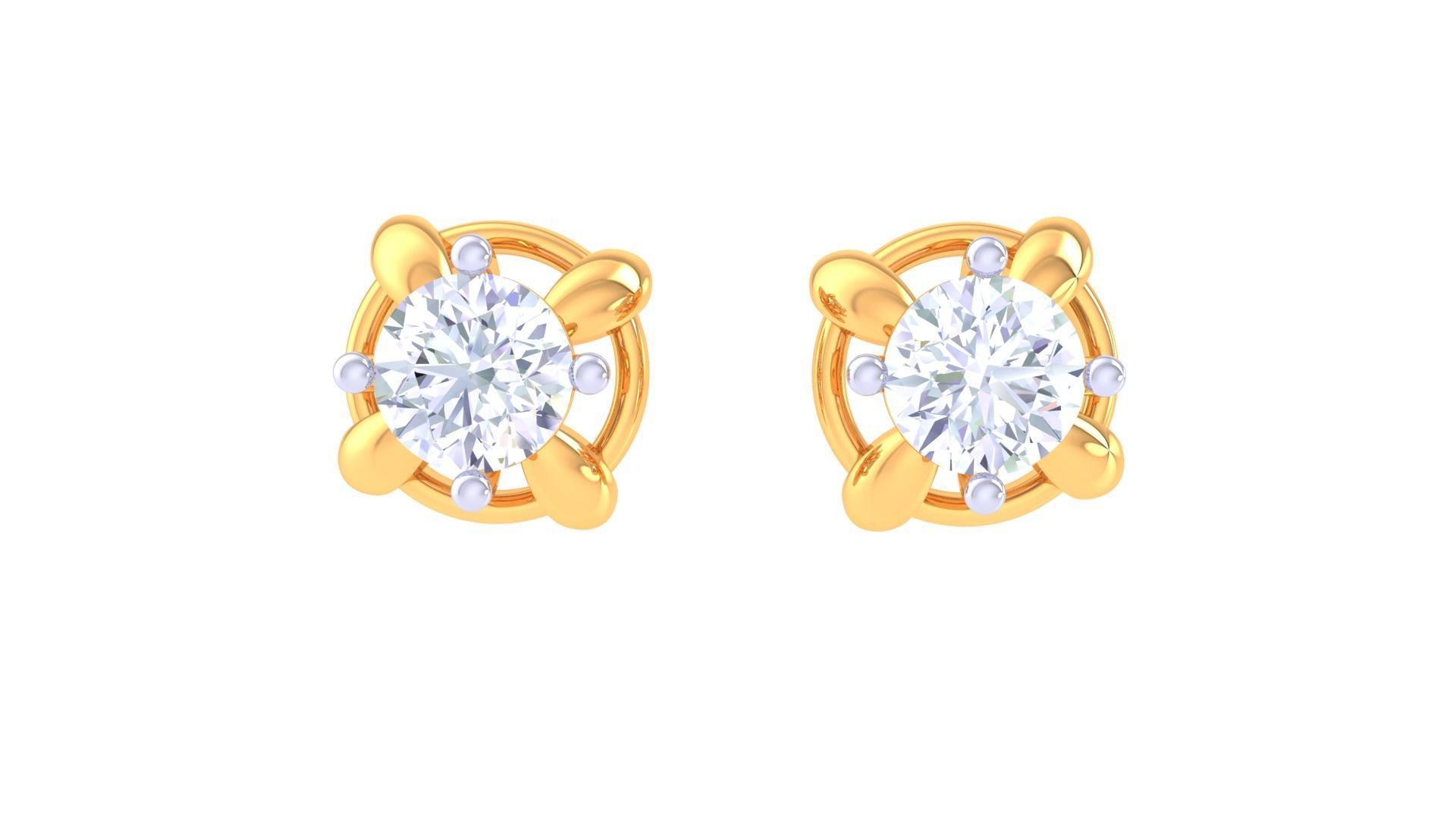 Light Solitaire Pendant Earrings Set 3dm stl obj mtl gltf glb 3D print model_18