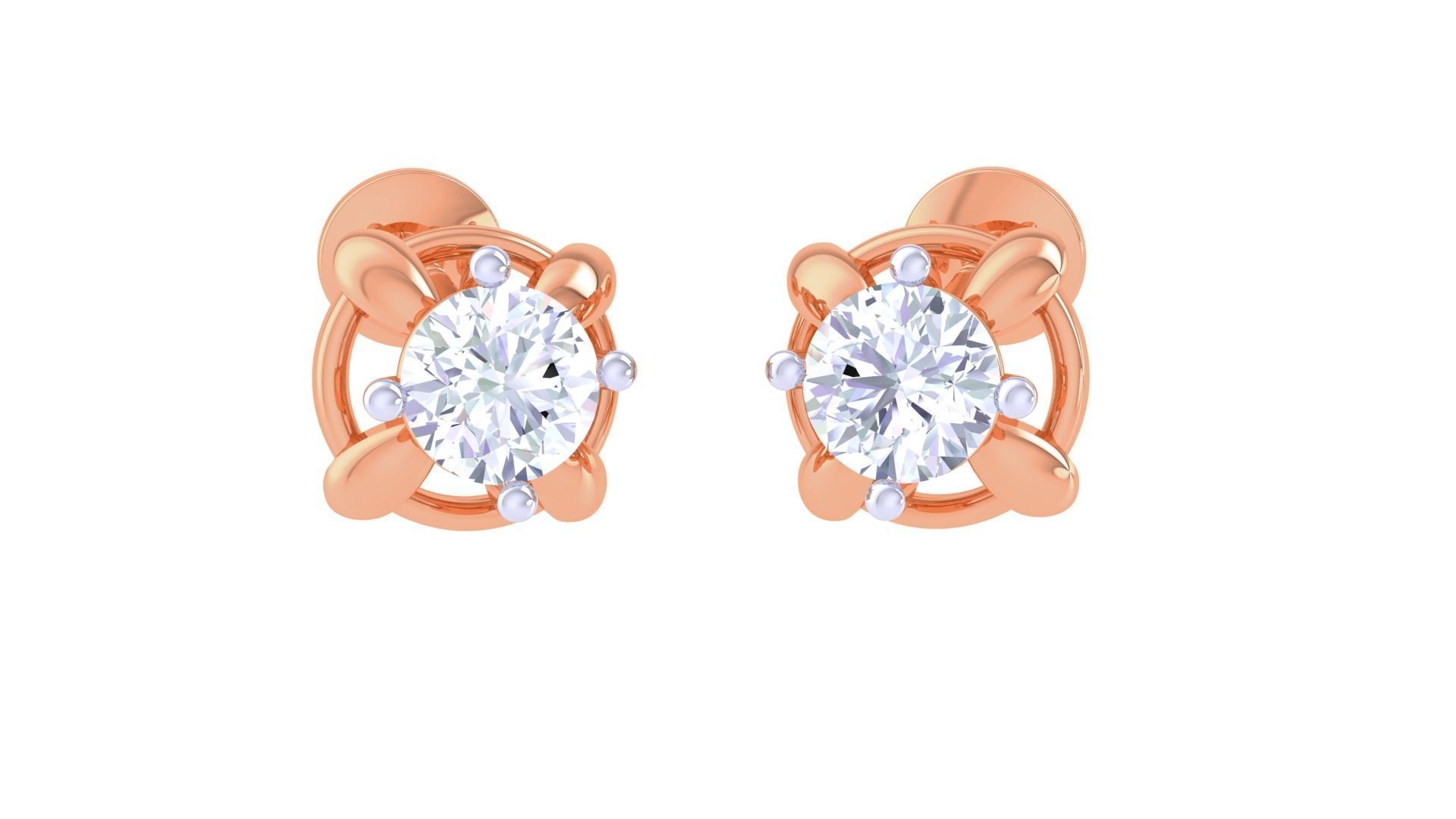 Light Solitaire Pendant Earrings Set 3dm stl obj mtl gltf glb 3D print model_17