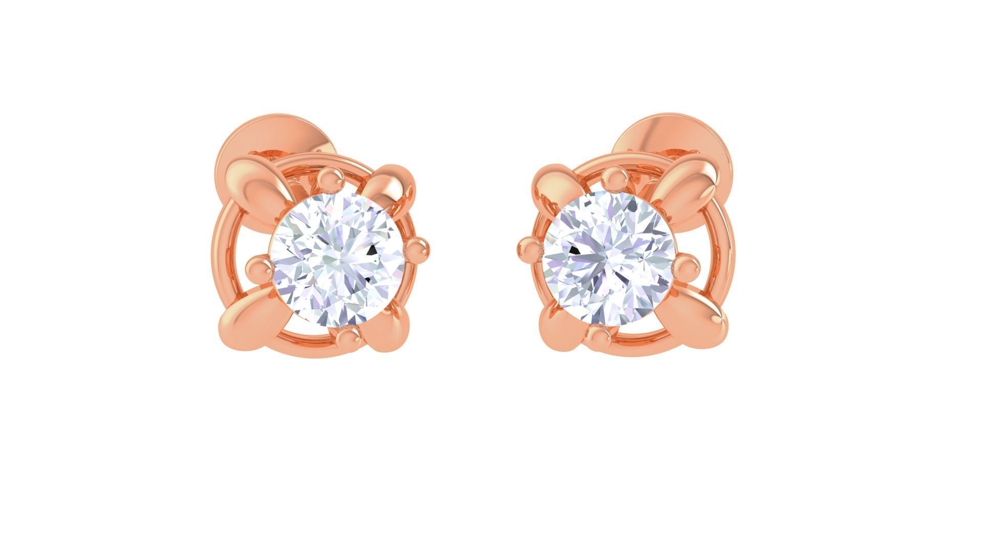 Light Solitaire Pendant Earrings Set 3dm stl obj mtl gltf glb 3D print model_1