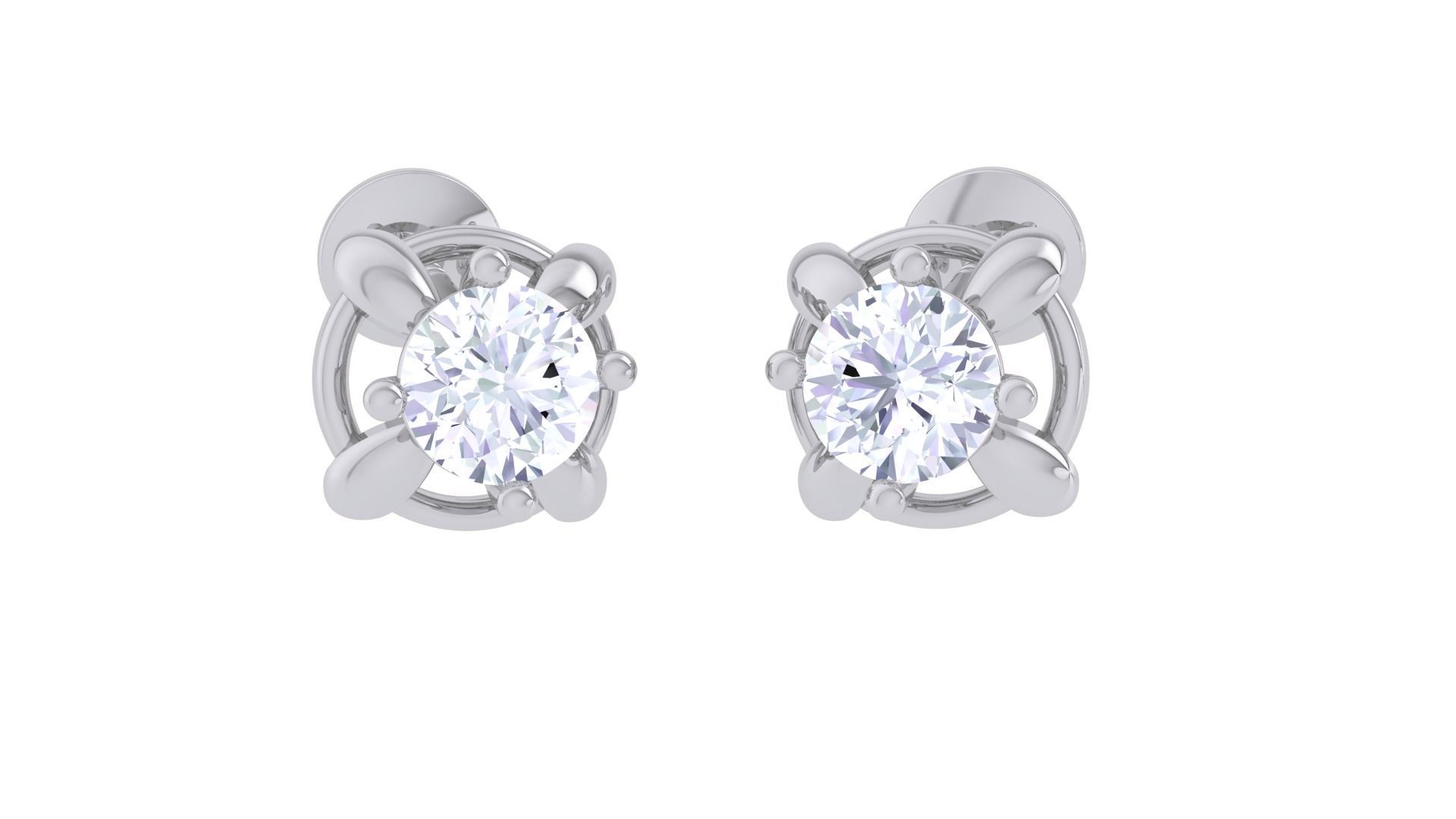 Light Solitaire Pendant Earrings Set 3dm stl obj mtl gltf glb 3D print model_14