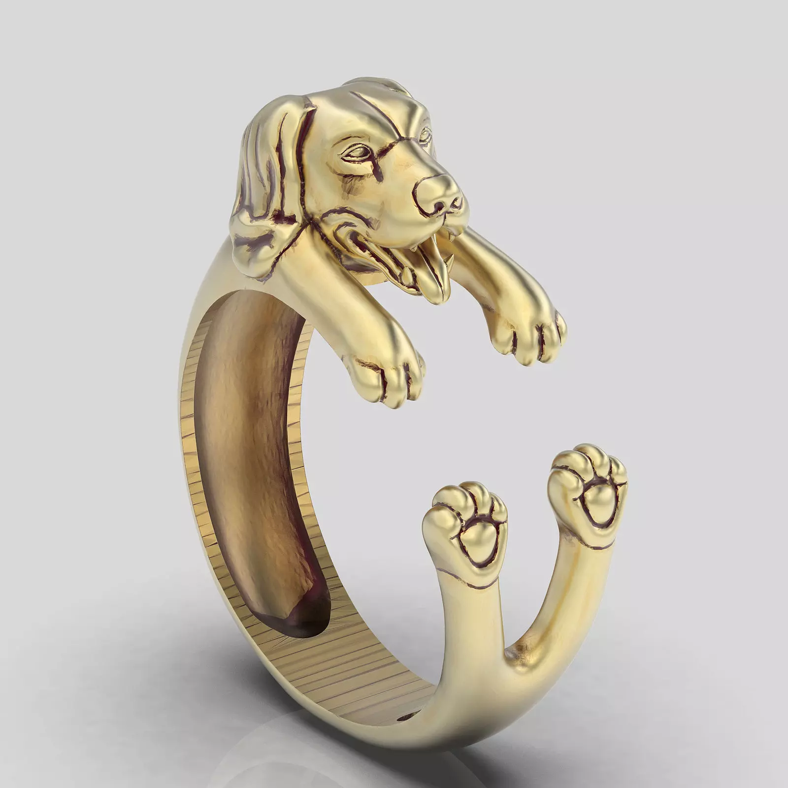 Dog ring sterling gold jewelry printable 3d model 3D print model