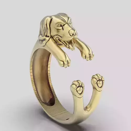 Dog ring sterling gold jewelry printable 3d model