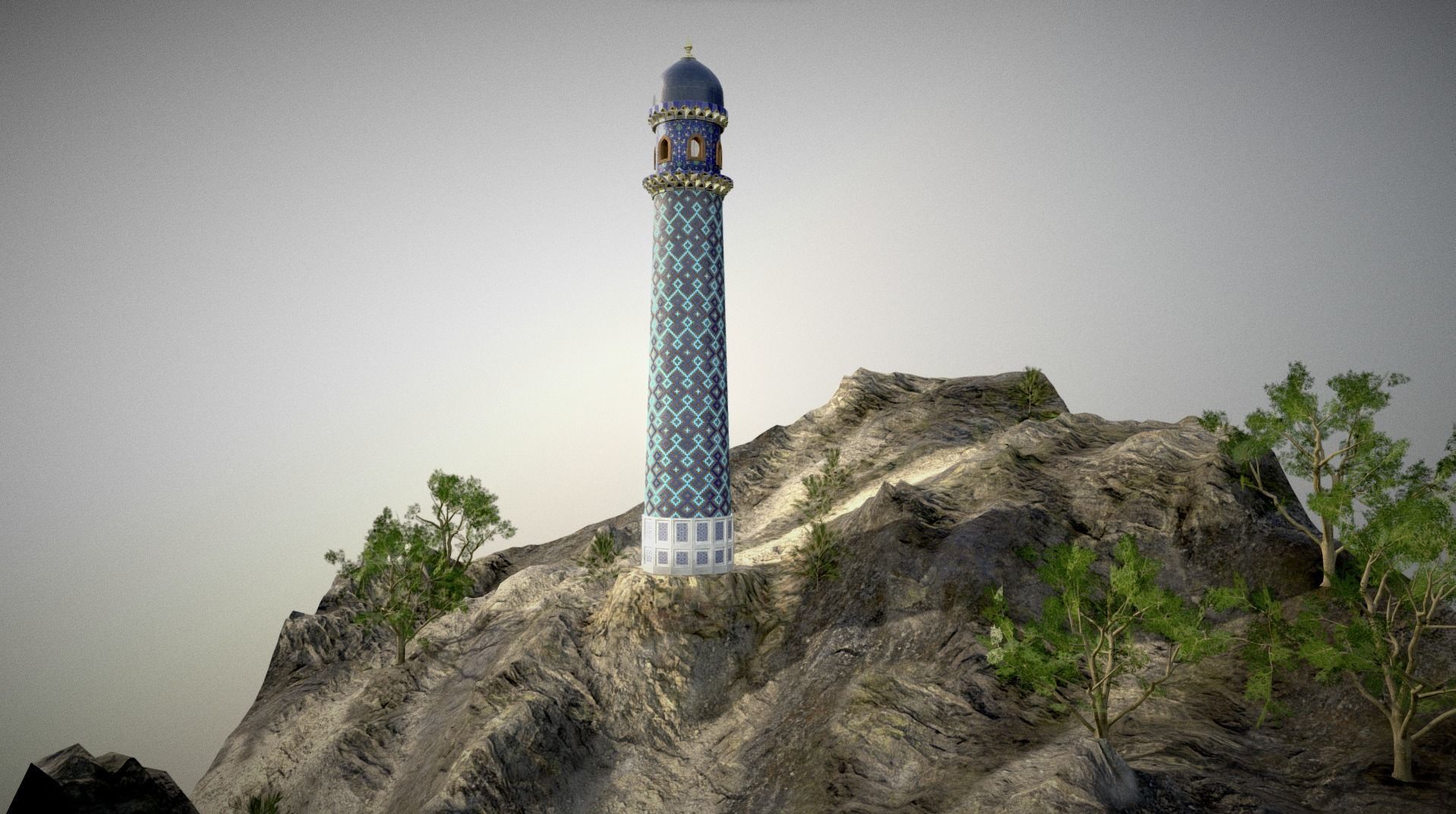 Samarkand Heightfield Low-poly 3D model_1