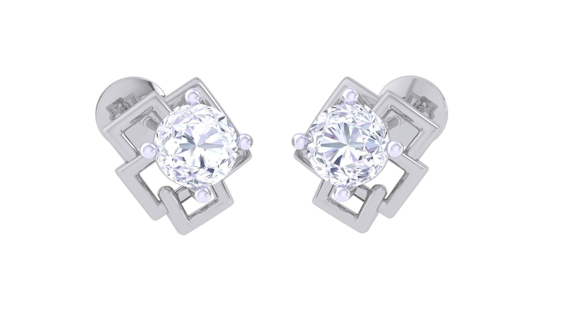 Light Solitaire Pendant Earrings Set 3dm stl obj mtl gltf glb 3D print model_15