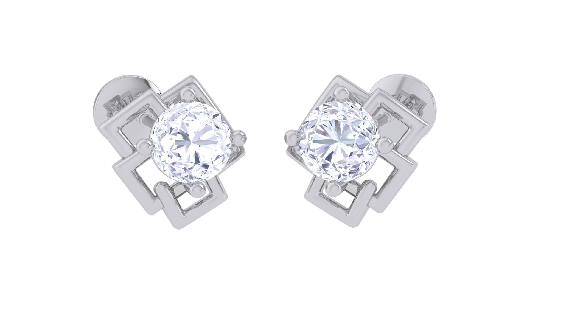 Light Solitaire Pendant Earrings Set 3dm stl obj mtl gltf glb 3D print model_13