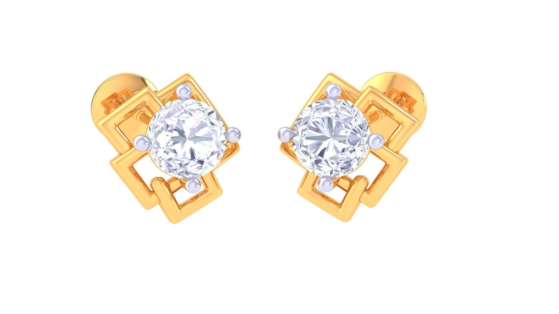 Light Solitaire Pendant Earrings Set 3dm stl obj mtl gltf glb 3D print model_16