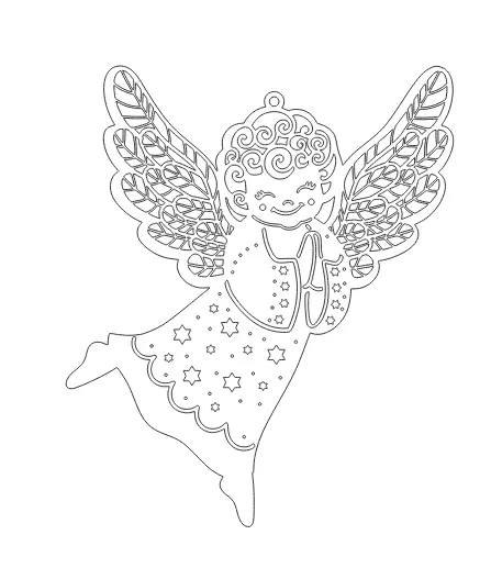Christmas Angel for Laser or others Free 3D model