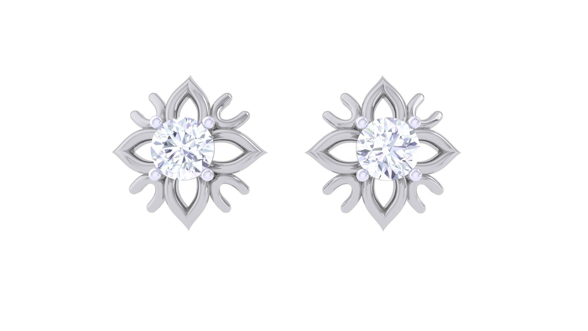 Light Solitaire Pendant Earrings Set 3dm stl obj mtl gltf glb 3D print model_20