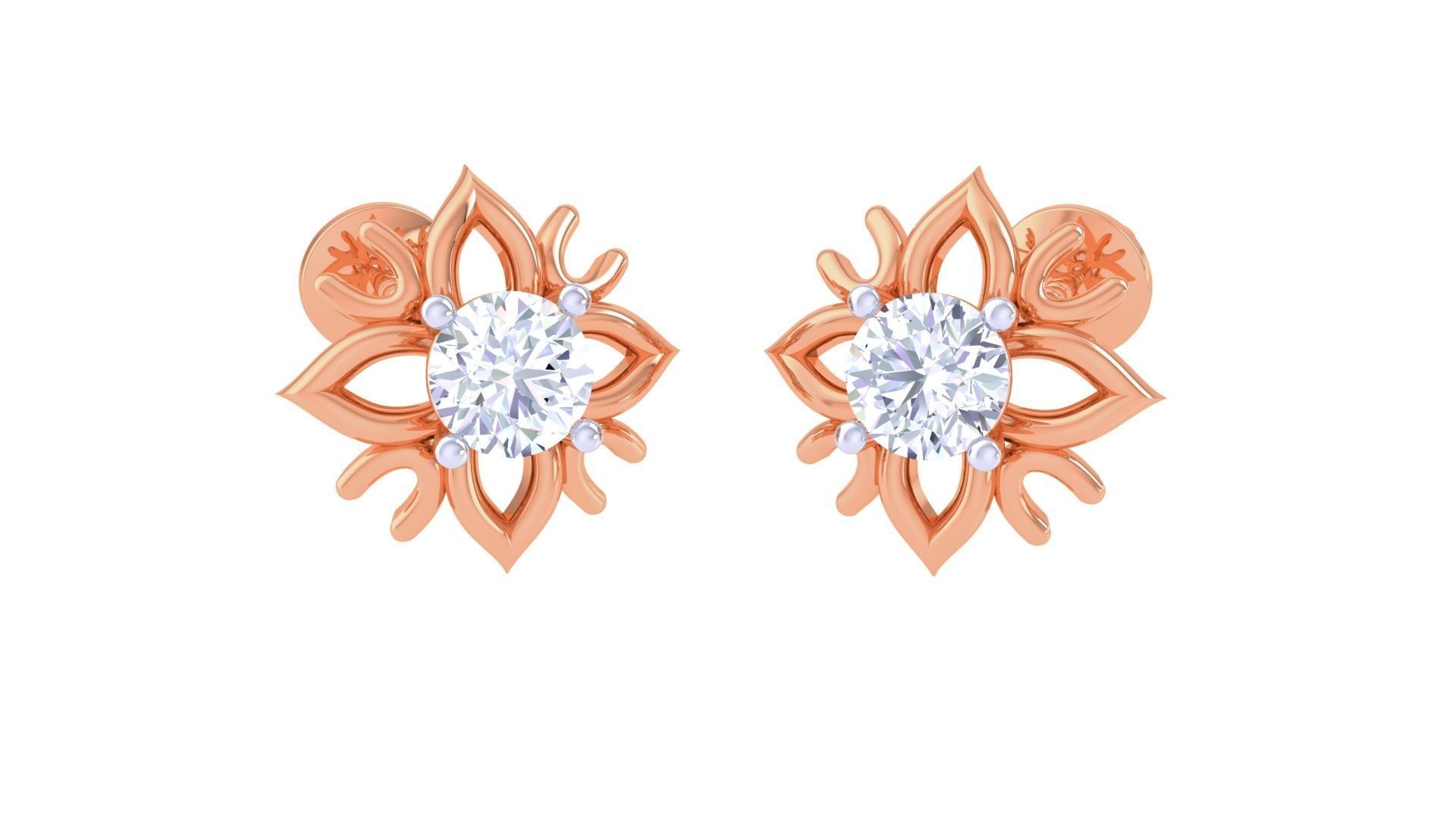 Light Solitaire Pendant Earrings Set 3dm stl obj mtl gltf glb 3D print model_16