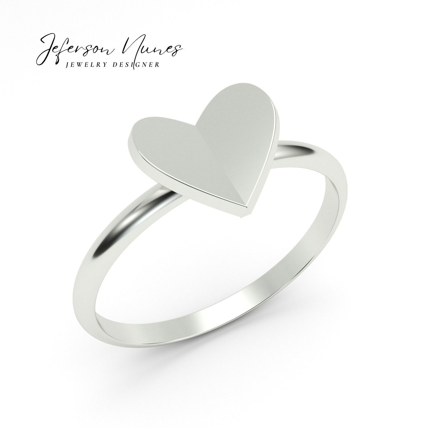 Anel Coracao A1024 3D print model_1