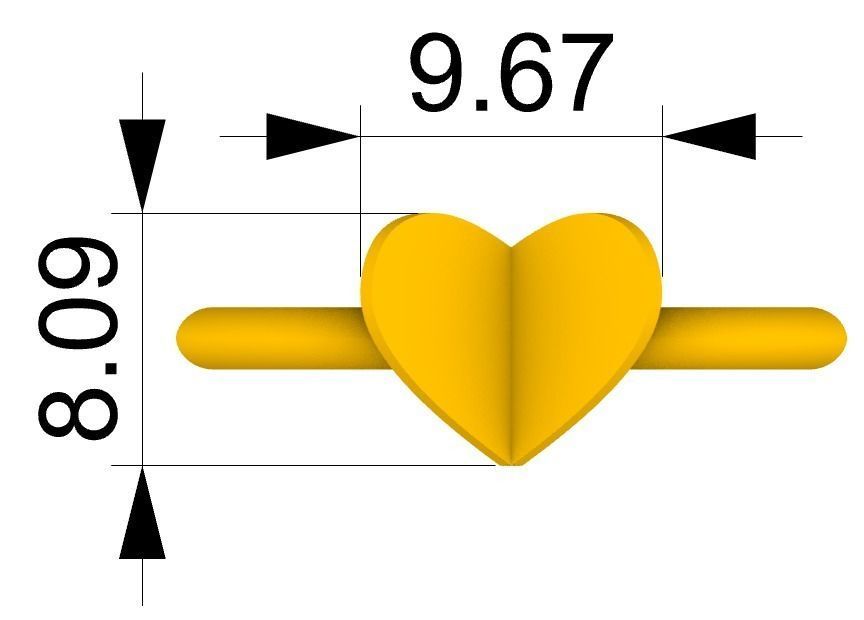 Anel Coracao A1024 3D print model_4