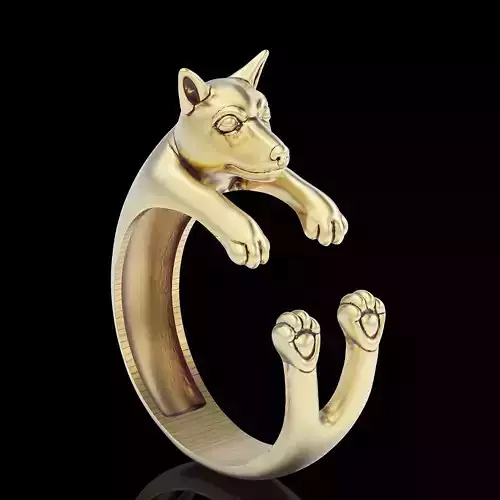 dog ring silver gold jewelry printable 3d model