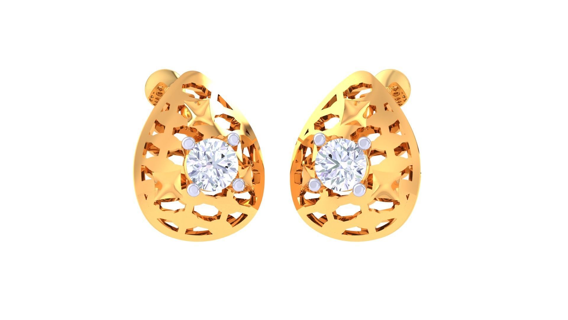 Wire Mesh Ultra vision High Jewelry Pendant Earrings Set 3dm  3D print model_7