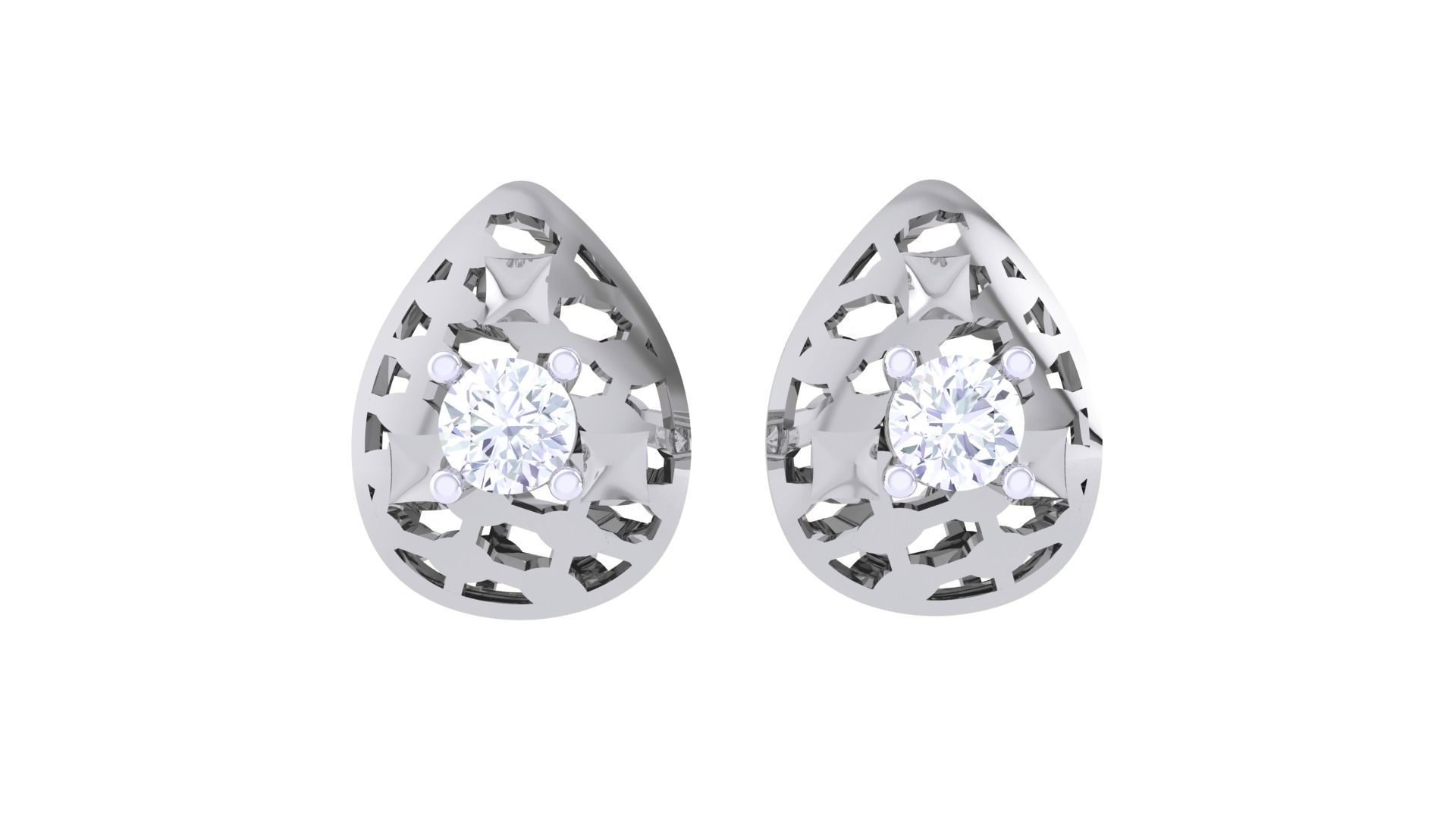 Wire Mesh Ultra vision High Jewelry Pendant Earrings Set 3dm  3D print model_11