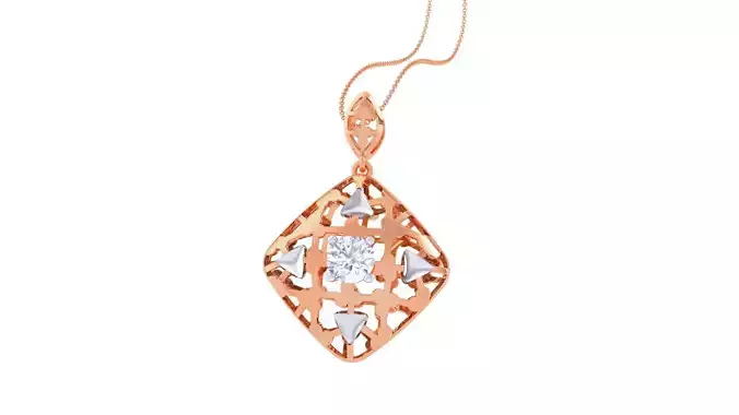 Wire Mesh Solitaire High Jewelry Pendant Earrings Set