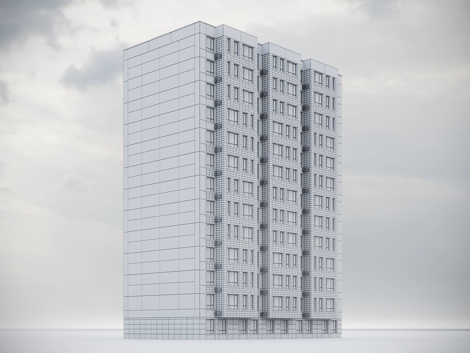 Modern Residential Building 018 3D model_16