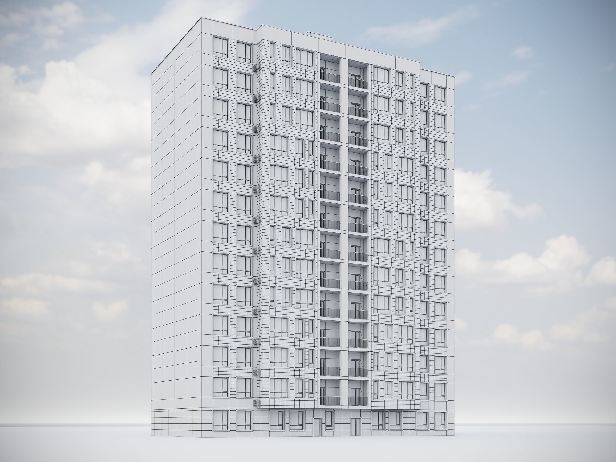 Modern Residential Building 018 3D model_18