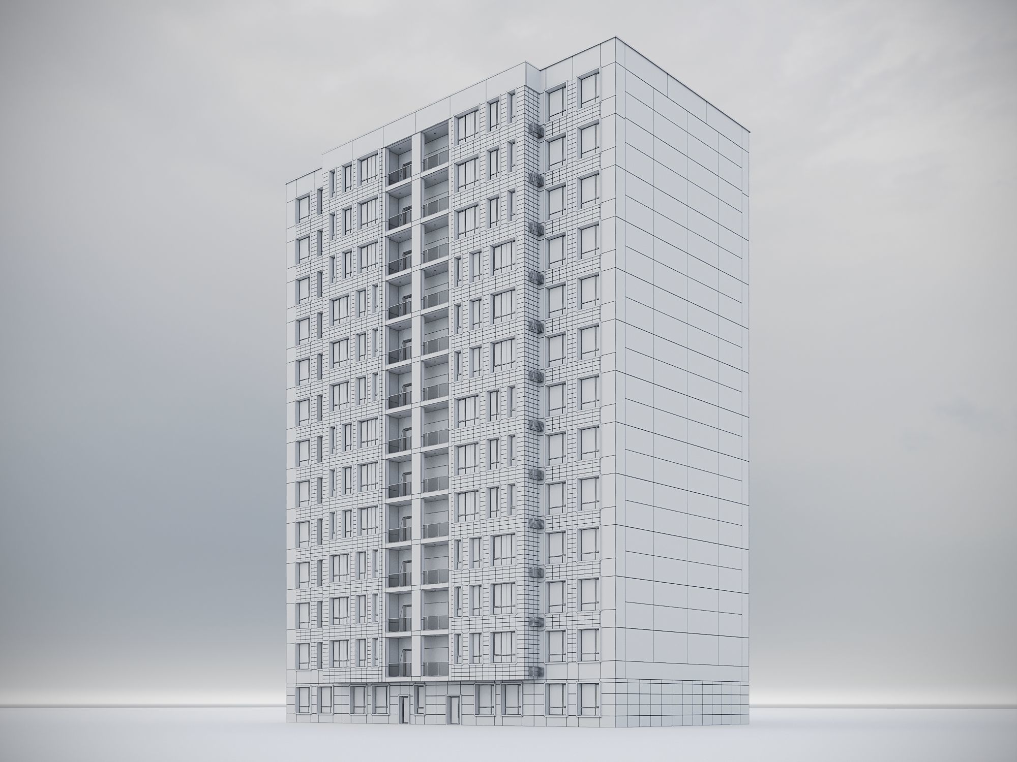 Modern Residential Building 018 3D model_15