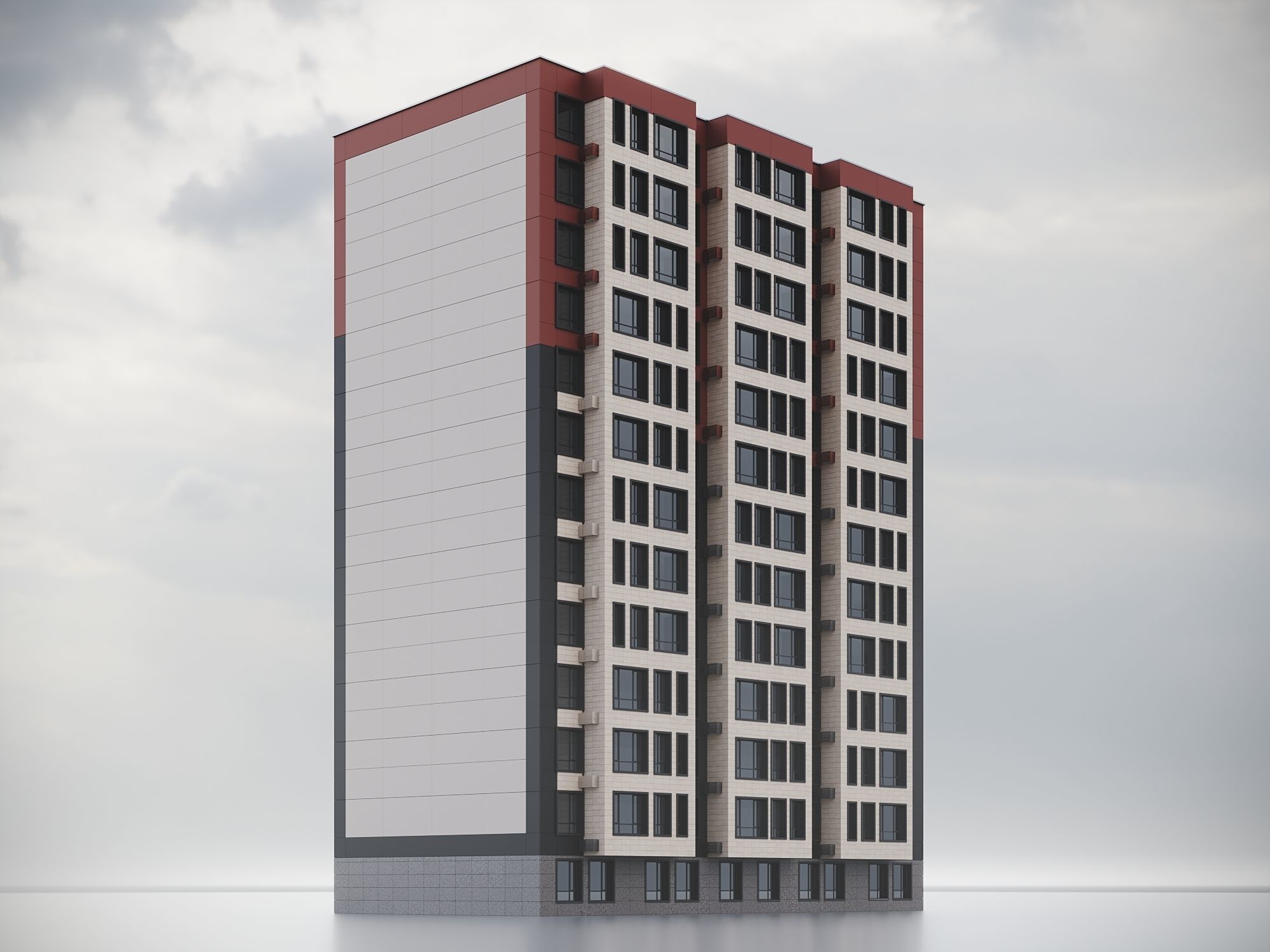 Modern Residential Building 018 3D model_10