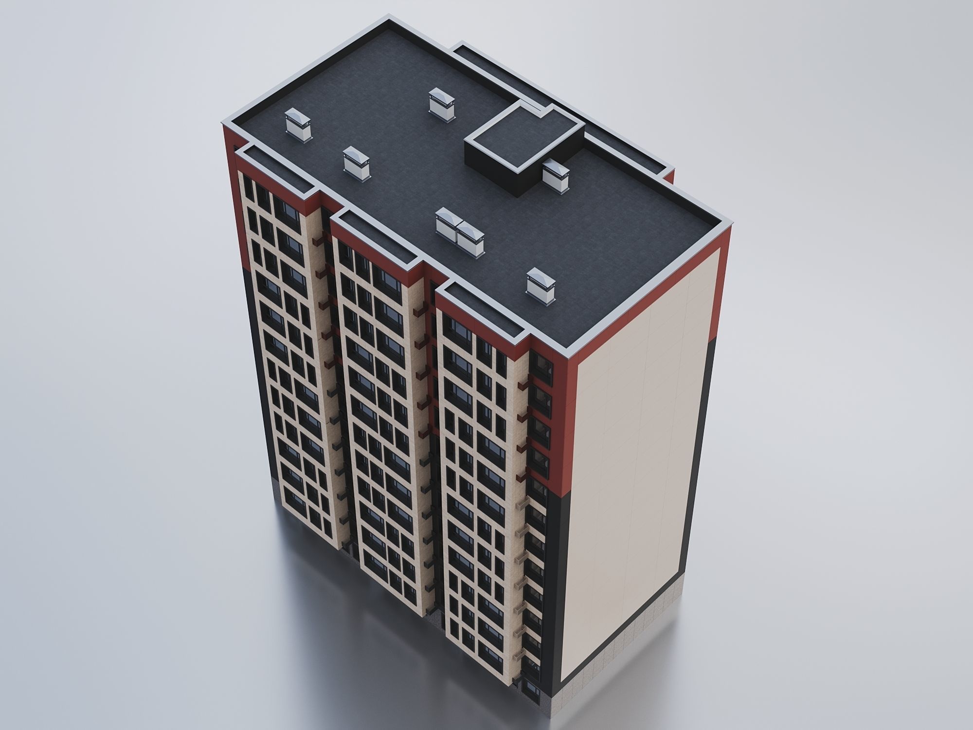 Modern Residential Building 018 3D model_2