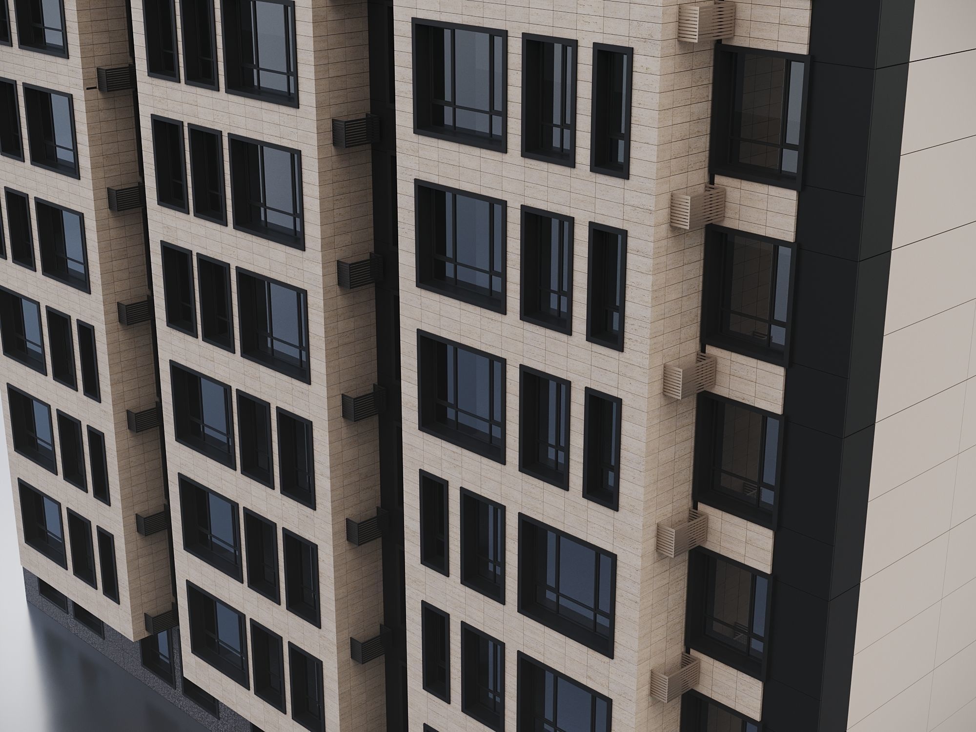 Modern Residential Building 018 3D model_1