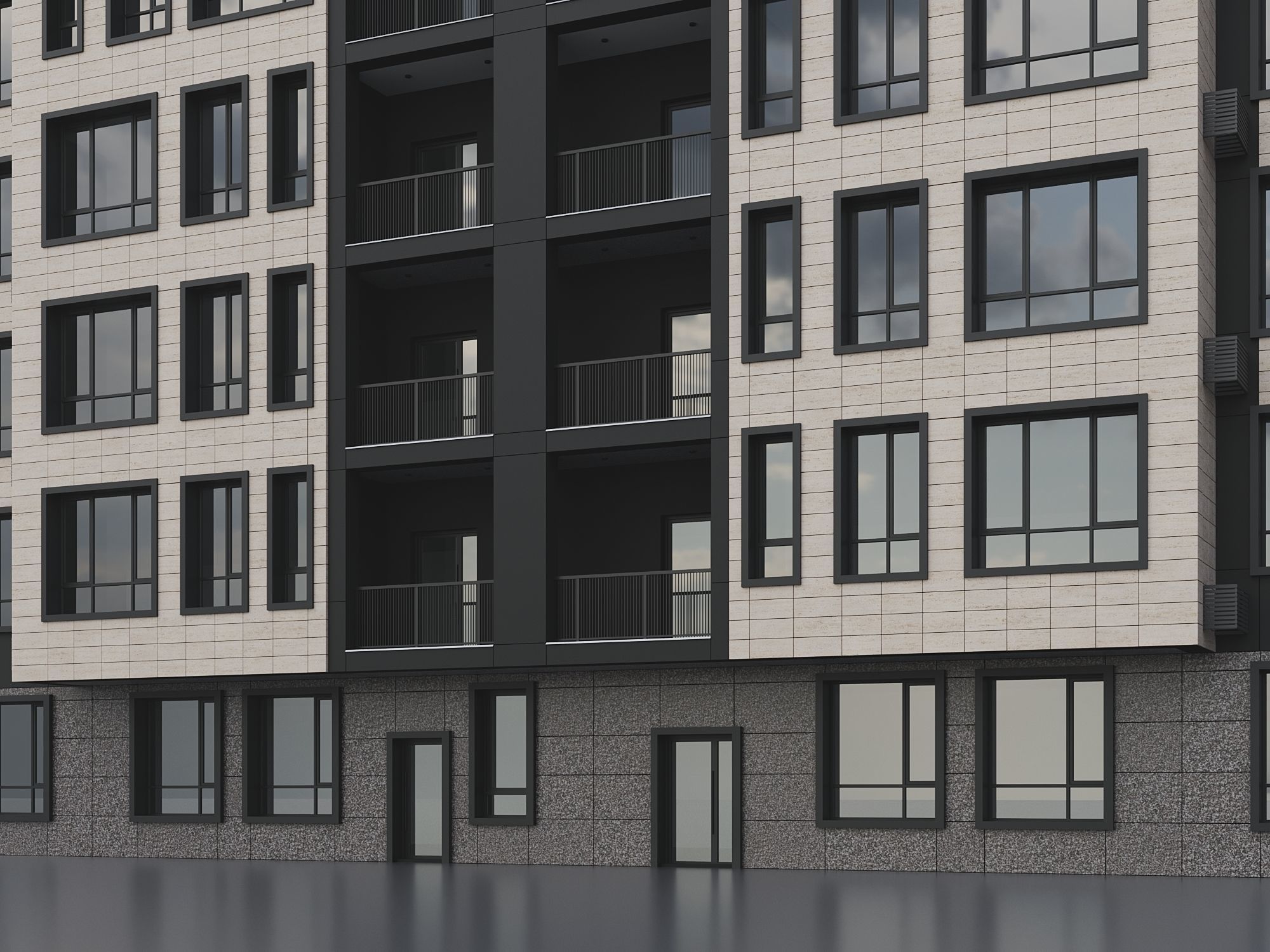 Modern Residential Building 018 3D model_3