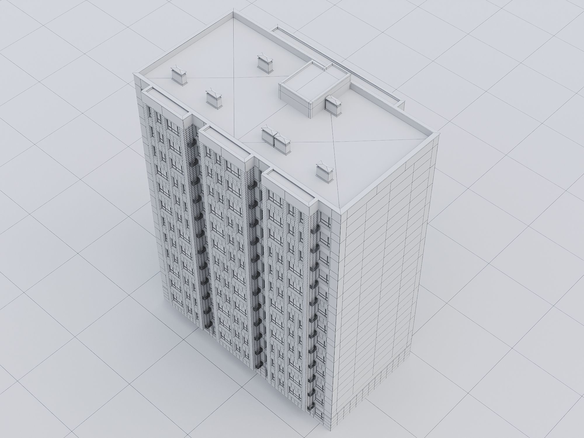 Modern Residential Building 018 3D model_12