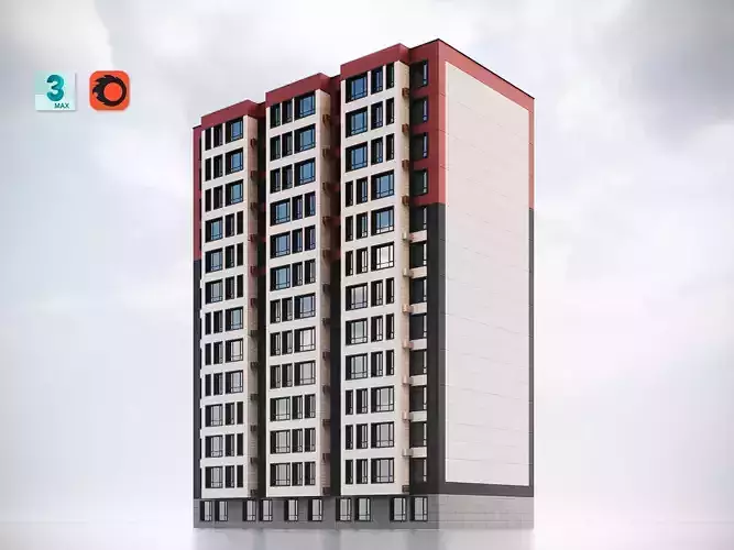 Modern Residential Building 018 3D model
