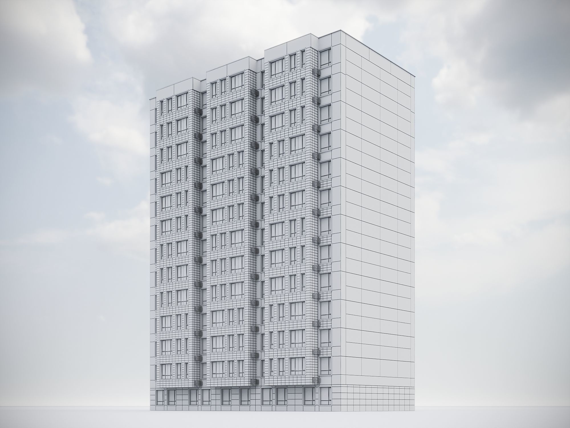Modern Residential Building 018 3D model_11