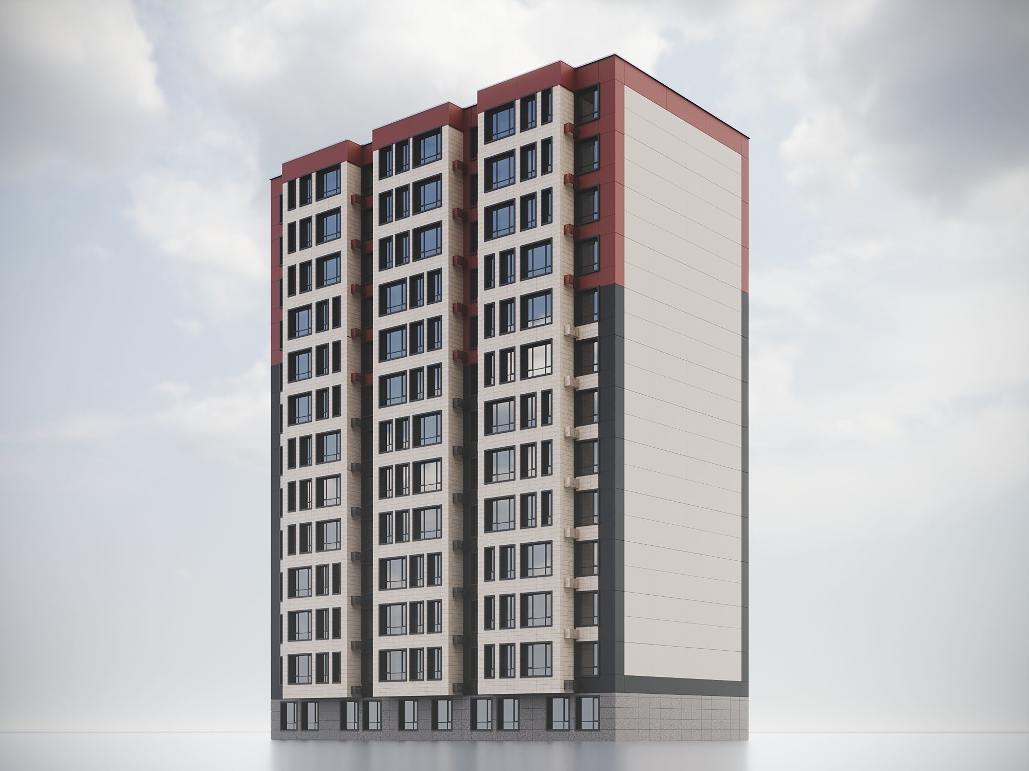 Modern Residential Building 018 3D model_7