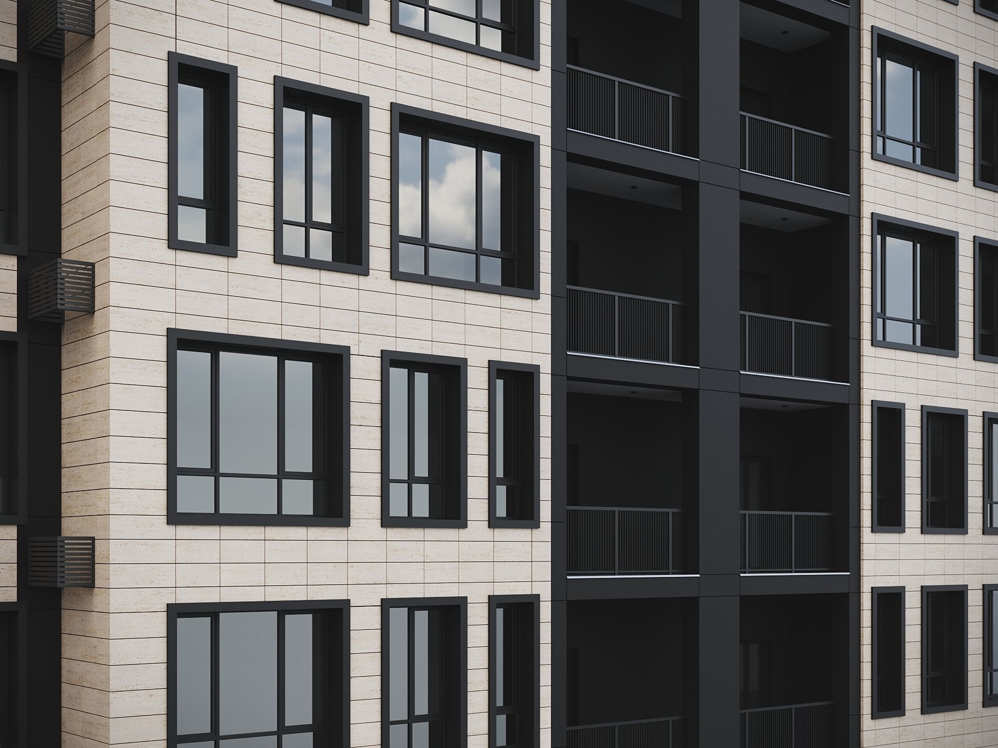 Modern Residential Building 018 3D model_8