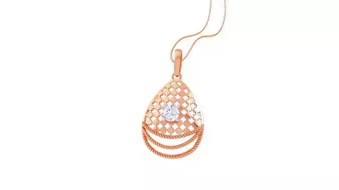 Wire Mesh Solitaire High Jewelry Pendant Earrings Set