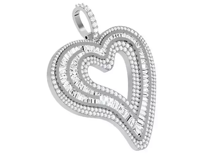 Heart Milgrain Pendant 4571