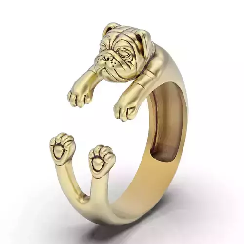 Dog ring silver gold jewelry printable 3d MODEL