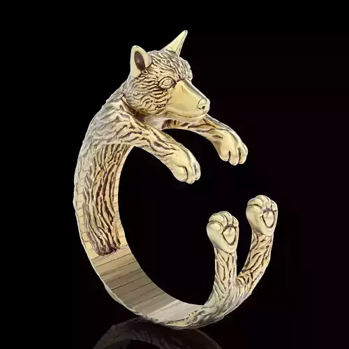 Dog ring silver gold jewelry 3D printable model