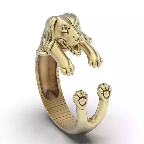 Dog ring silver gold jewelry printable 3D model