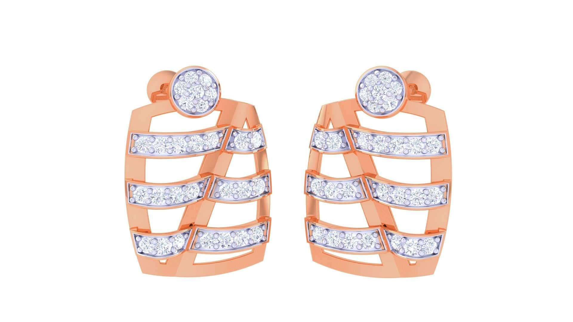 High Jewelry Pendant Earrings Set 3dm stl obj mtl gltf glb 3D print model_6