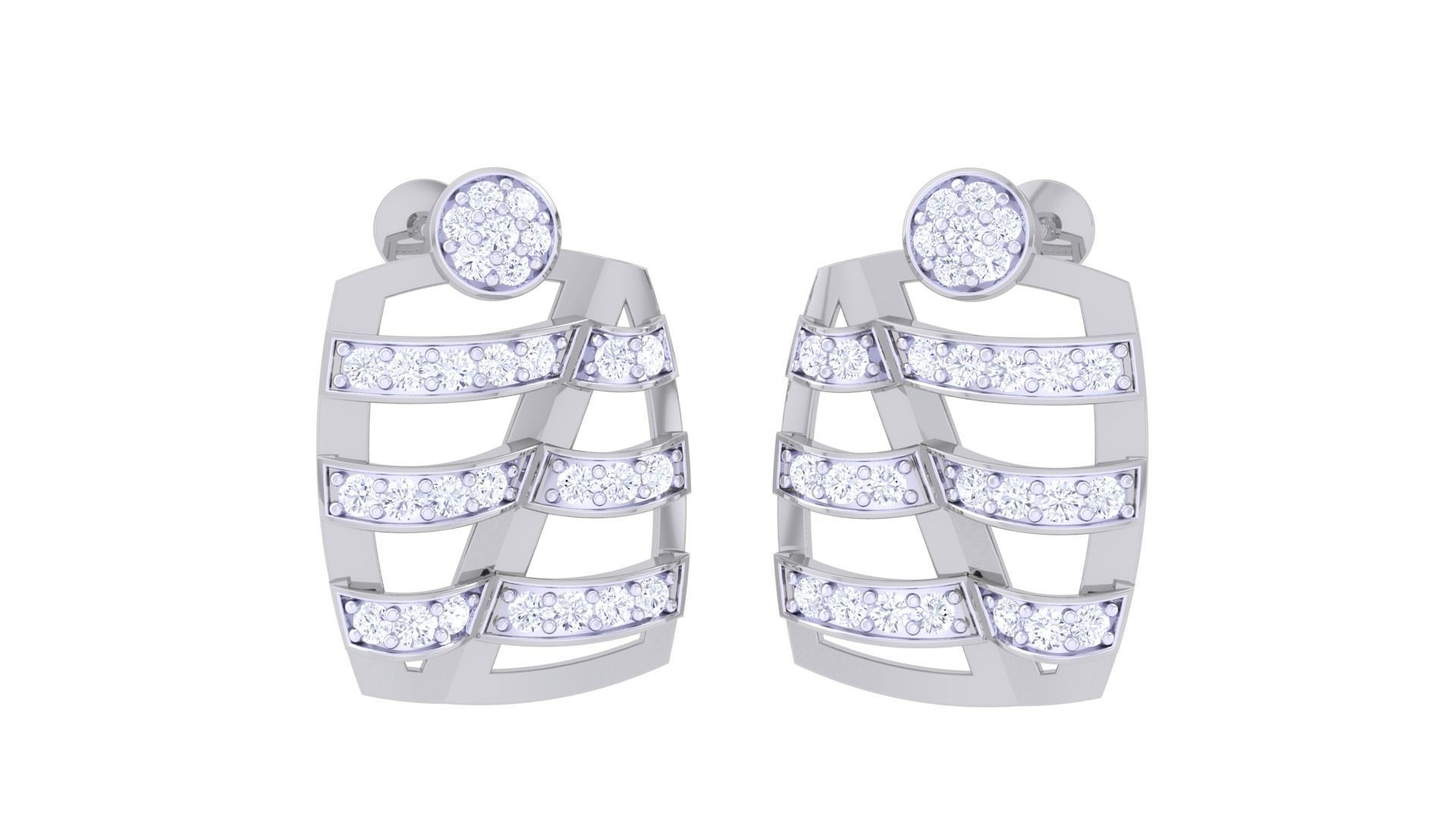 High Jewelry Pendant Earrings Set 3dm stl obj mtl gltf glb 3D print model_3