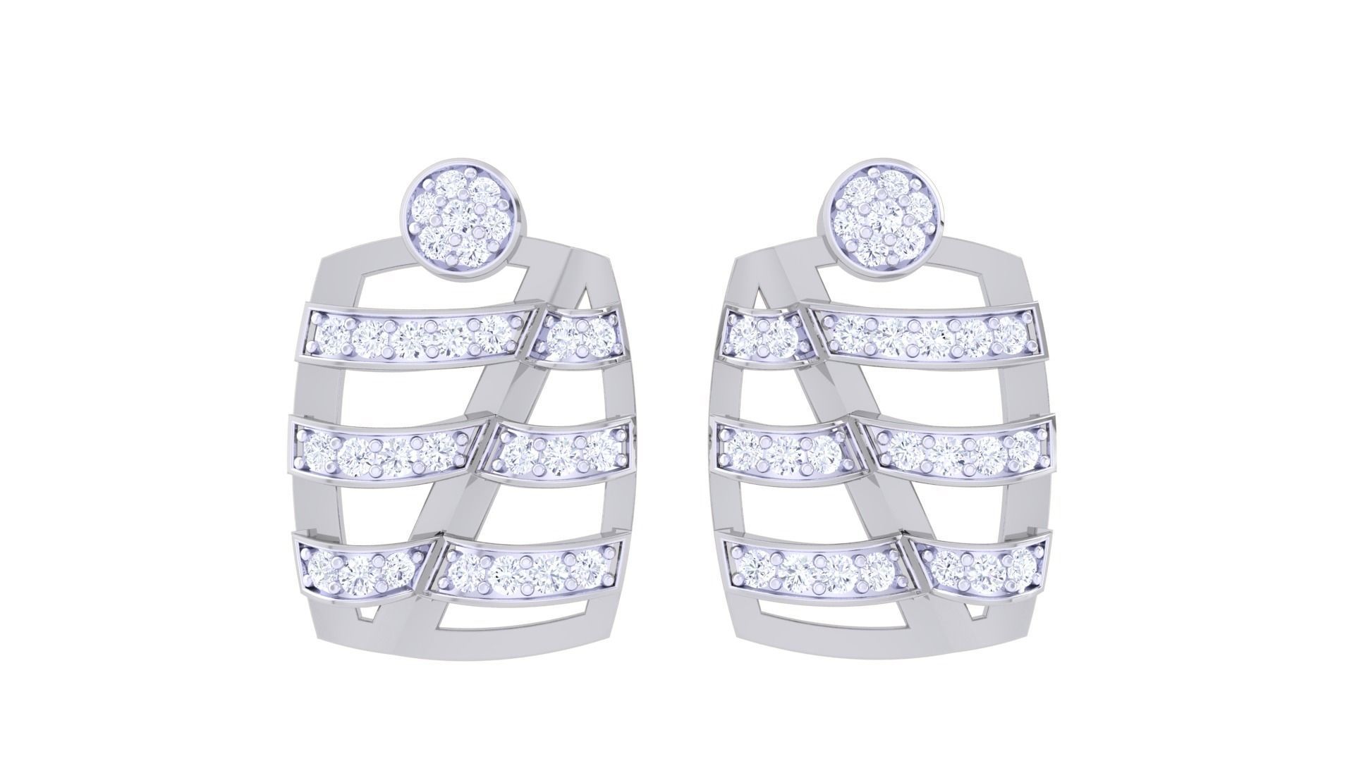 High Jewelry Pendant Earrings Set 3dm stl obj mtl gltf glb 3D print model_8