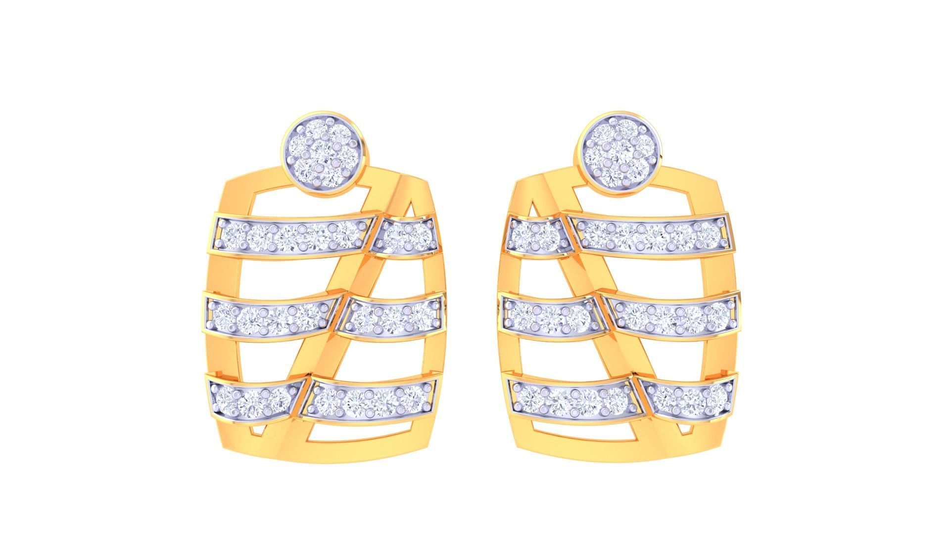 High Jewelry Pendant Earrings Set 3dm stl obj mtl gltf glb 3D print model_5