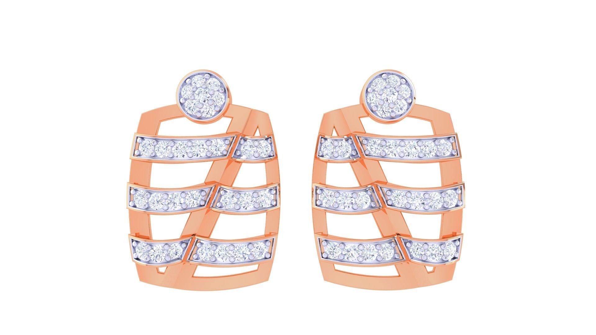 High Jewelry Pendant Earrings Set 3dm stl obj mtl gltf glb 3D print model_7