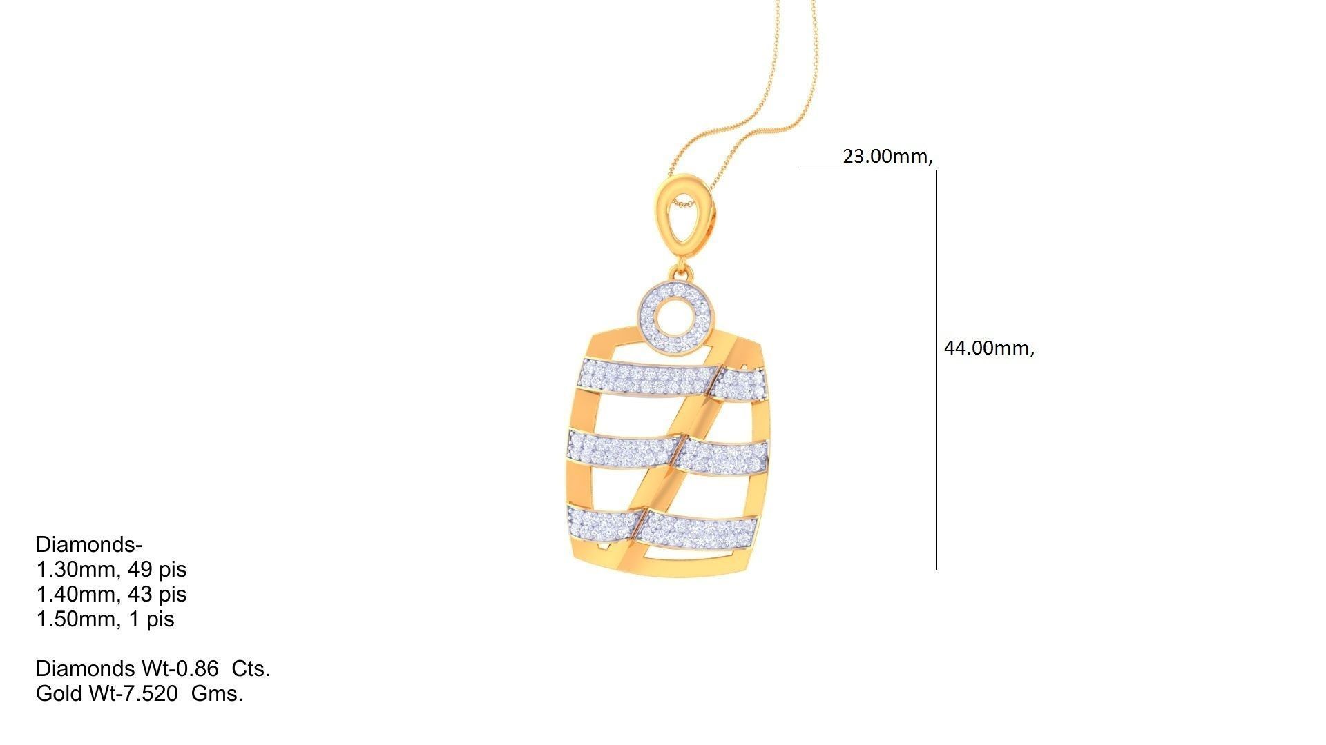 High Jewelry Pendant Earrings Set 3dm stl obj mtl gltf glb 3D print model_12